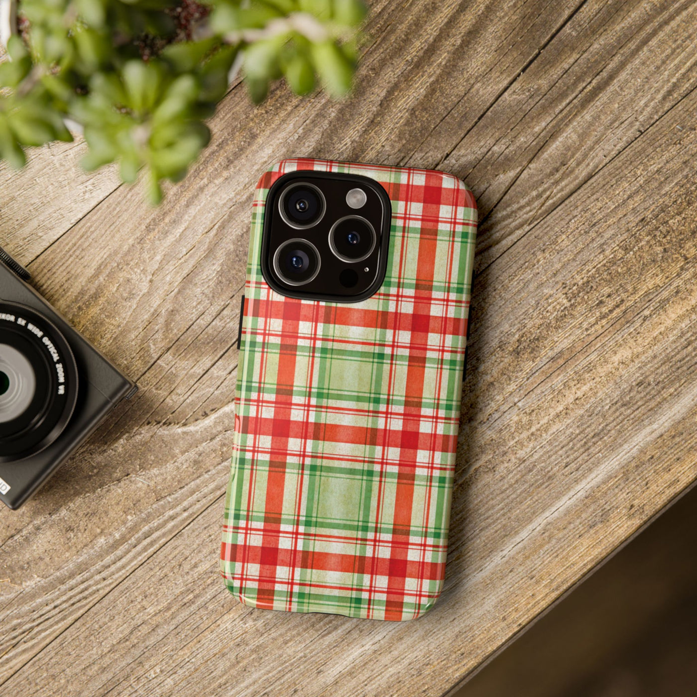 Aesthetic Tough Red Green Checkered Premium Phone Case - For iPhone 17 Pro Max iPhone 16 Pro iPhone 15 Iphone 14 Plus 13 Pro 12 11 10 XR XS - Studio40ParkLane