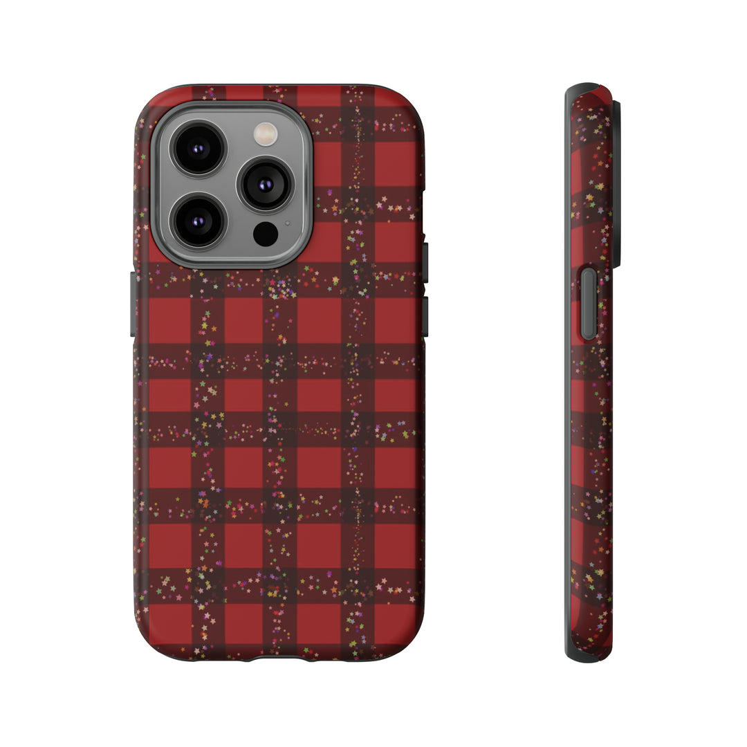 Cute IPhone Case | iPhone 15 Case | iPhone 15 Pro Max Case, Iphone 14 Case, Iphone 14 Pro Max Case IPhone Case for Art Lovers, Red Festive Plaid - Studio40ParkLane
