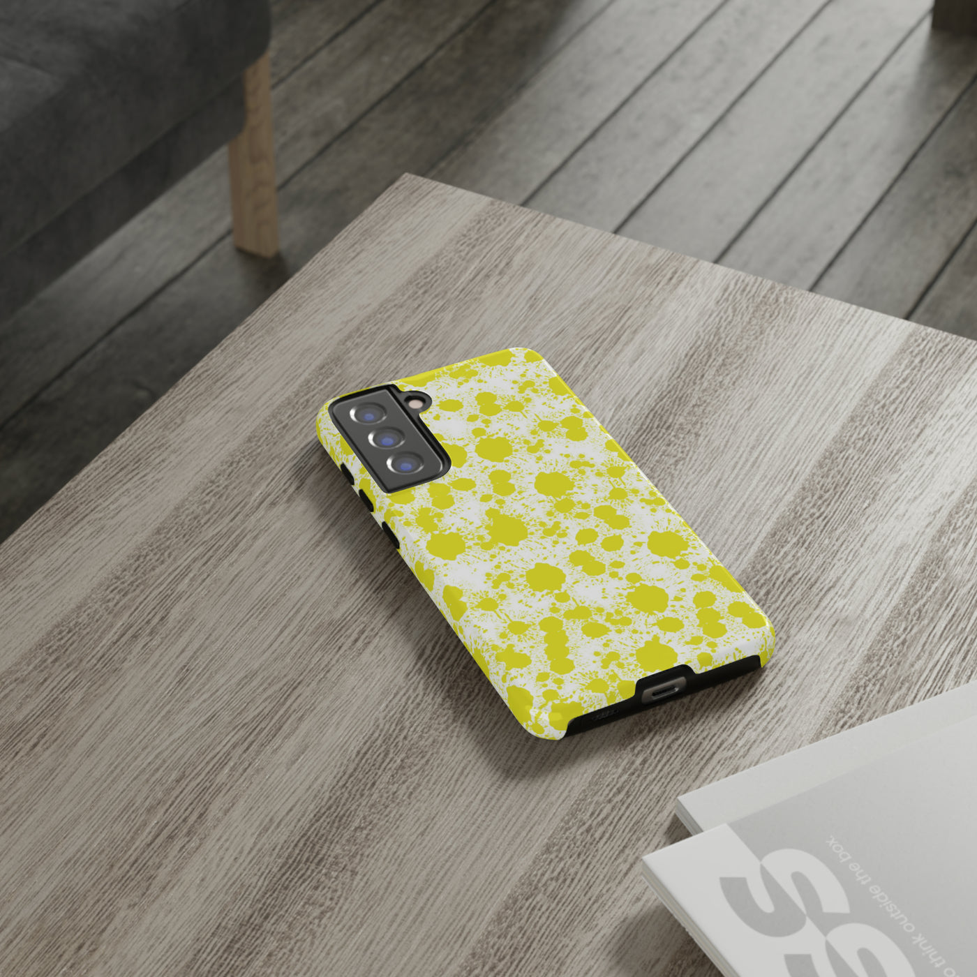 Cool Samsung Phone Case | Aesthetic Samsung Phone Case | Paint Splash Yellow | Galaxy S23, S22, S21, S20 | Luxury Double Layer | Cute - Studio40ParkLane