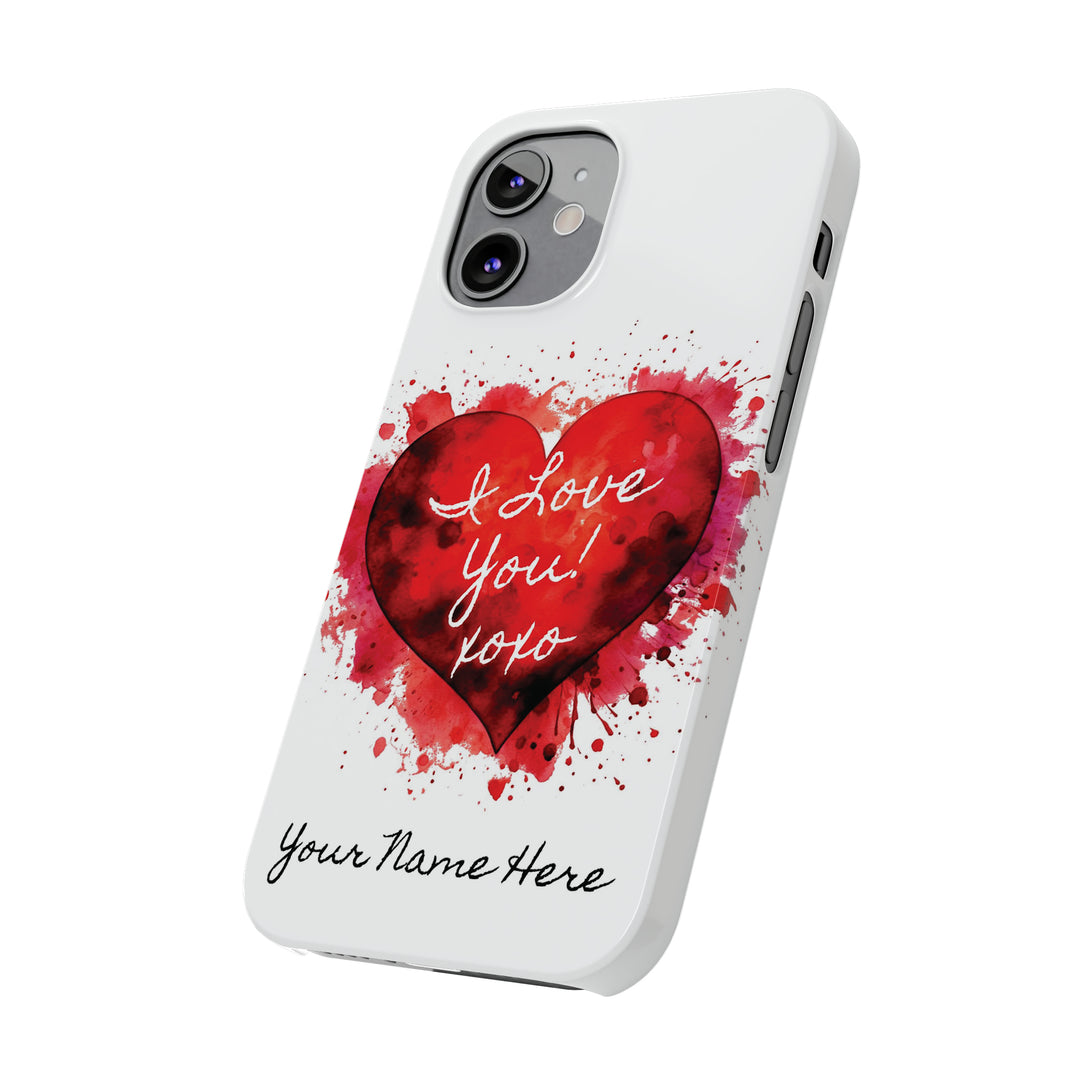 Slim Personalized Slim Cute iPhone Cases - | iPhone 15 Case | iPhone 15 Pro Max Case, Iphone 14 Case, Iphone 14 Pro Max, Iphone 13, Valentine Heart Love - Studio40ParkLane