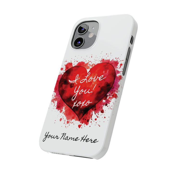 Slim Personalized Slim Cute iPhone Cases - | iPhone 15 Case | iPhone 15 Pro Max Case, Iphone 14 Case, Iphone 14 Pro Max, Iphone 13, Valentine Heart Love - Studio40ParkLane