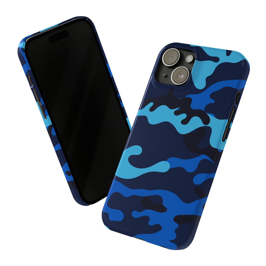 Slim Cute Phone Cases for Iphone - | iPhone 15 Case | iPhone 15 Pro Max Case, Iphone 14 Case, Iphone 14 Pro Max, Iphone 13, Blue Camouflage - Studio40ParkLane