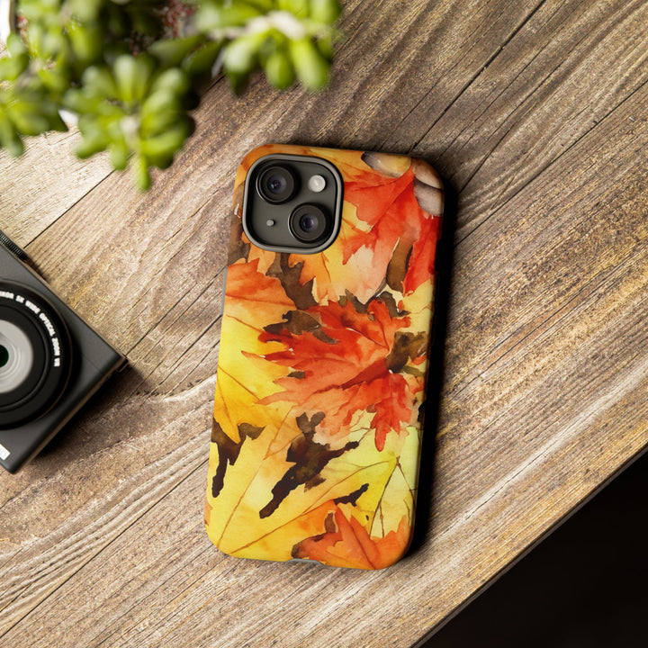 Impact Resistant, Fall Leaves, Cute Phone Cases for Samsung S24, S23, S22, S21, IPhone 15 pro Iphone 14 pro Iphone 13 IPhone 12 Iphone 11 - Studio40ParkLane