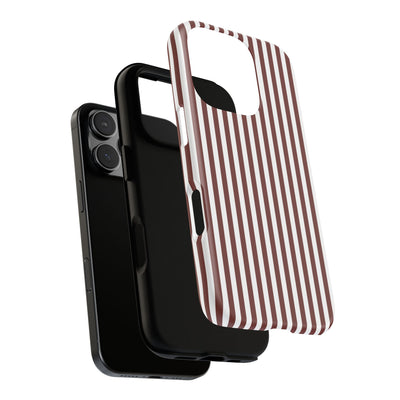 Tough Premium Chocolate Stripes Phone Case Gift for Her - For Apple iPhone 16 Pro Max 16e iPhone 15 Pro iPhone Iphone 14 Plus 13 Pro 12 SE XR - Studio40ParkLane