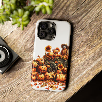 Impact Resistant, Fall Leaves Scarecrow, Cute Phone Cases for Samsung S24, S23, S22, S21, IPhone 15 pro Iphone 14 pro Iphone 13 IPhone 12 Iphone 11