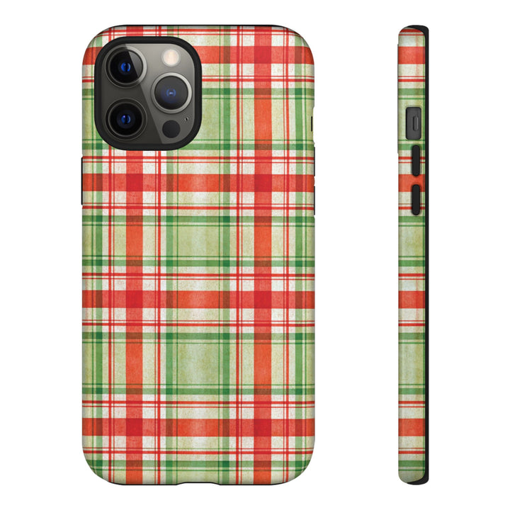 Aesthetic Tough Red Green Checkered Premium Phone Case - For iPhone 17 Pro Max iPhone 16 Pro iPhone 15 Iphone 14 Plus 13 Pro 12 11 10 XR XS - Studio40ParkLane