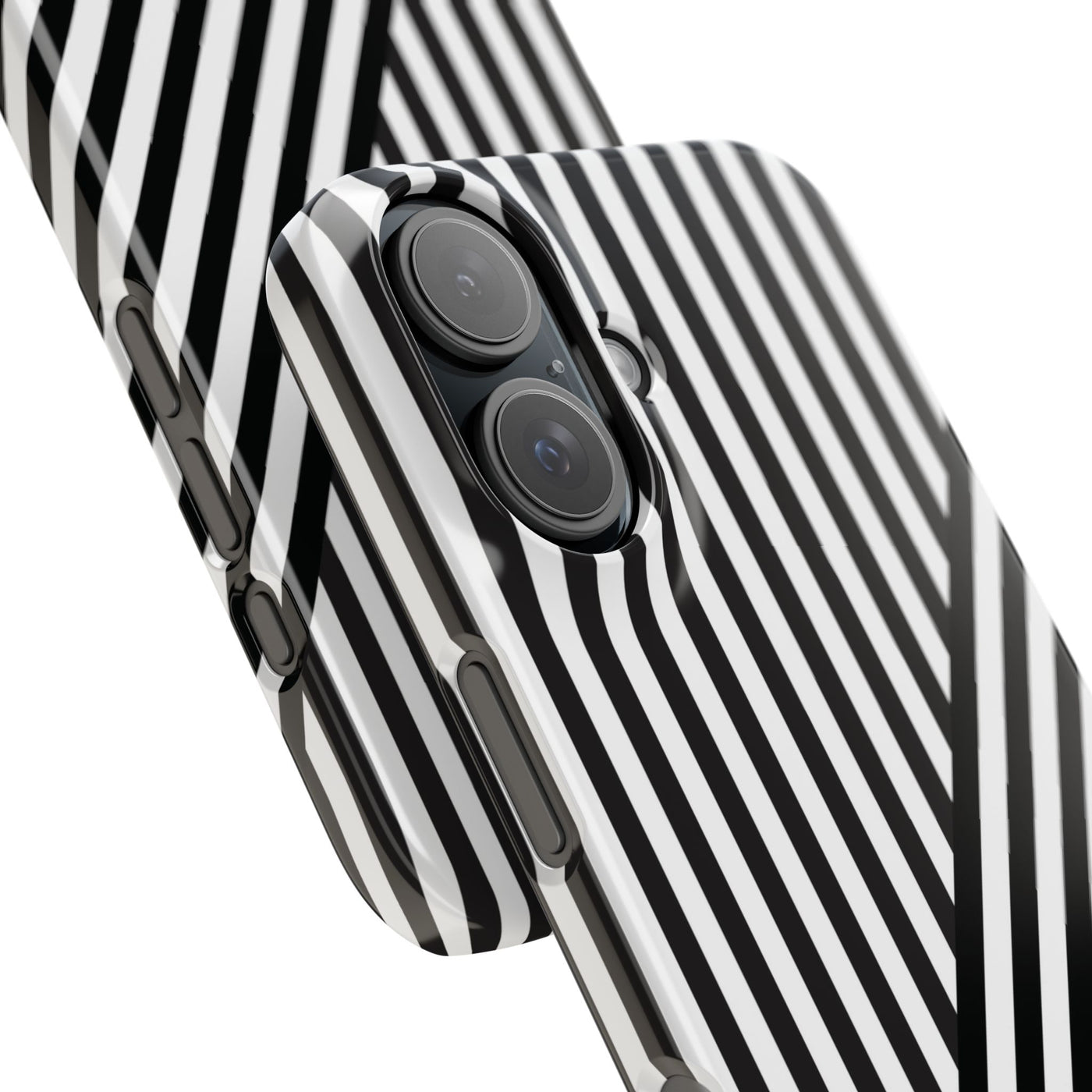 Aesthetic Black White Stripes Cute Phone Case Sleek Snap - For iPhone 17 Pro Max iPhone 16 Pro iPhone 15 Iphone 14 Plus 13 Pro 12 11 10 Gift - Studio40ParkLane
