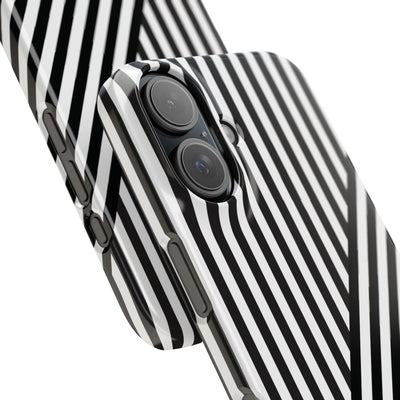 Aesthetic Black White Stripes Cute Phone Case Sleek Snap - For iPhone 17 Pro Max iPhone 16 Pro iPhone 15 Iphone 14 Plus 13 Pro 12 11 10 Gift - Studio40ParkLane