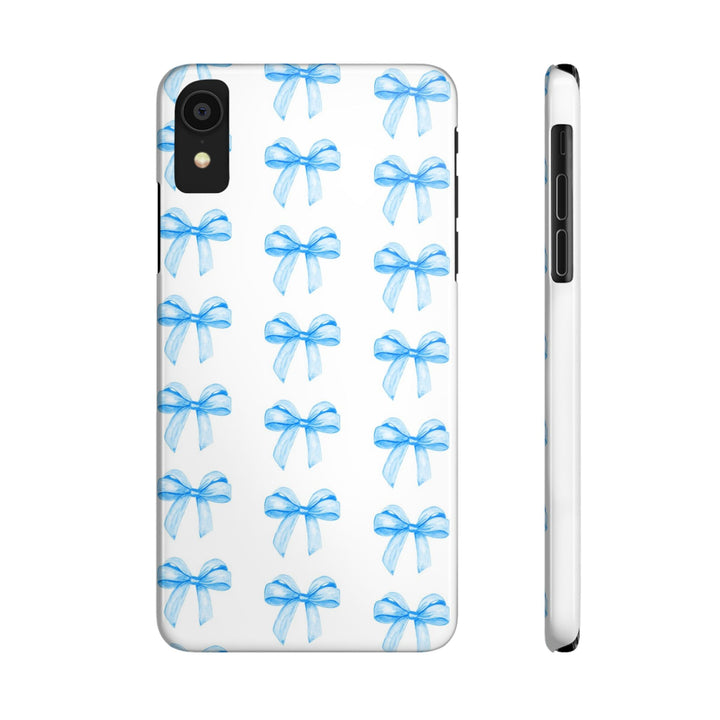 Slim Blue Bows Cute Phone Cases for Iphone 16 Pro Max | iPhone 15 Case | iPhone 15 Pro Max Case, Iphone 14, Iphone 14 Pro Max, Iphone 13 12 11 8 7 - Studio40ParkLane