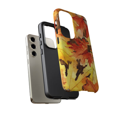 Impact Resistant, Fall Leaves, Cute Phone Cases for Samsung S24, S23, S22, S21, IPhone 15 pro Iphone 14 pro Iphone 13 IPhone 12 Iphone 11