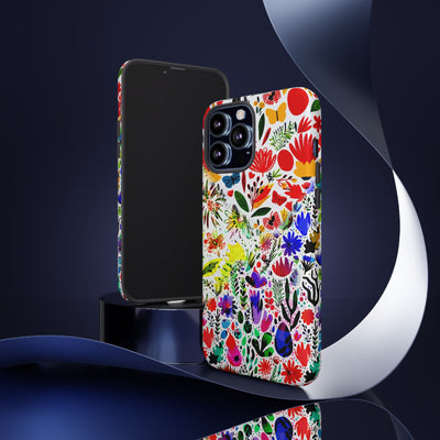 Impact Resistant, Colored Flowers, Cute Phone Cases for Samsung S24, S23, S22, S21, IPhone 15 pro Iphone 14 pro Iphone 13 IPhone 12 Iphone 11