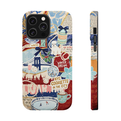 New York Winter Coquette Collage Tough Magsafe Cute Phone Cases for Iphone | iPhone 17 Pro Max Case, Iphone 16, Iphone 15 14 13 12 11 10 9