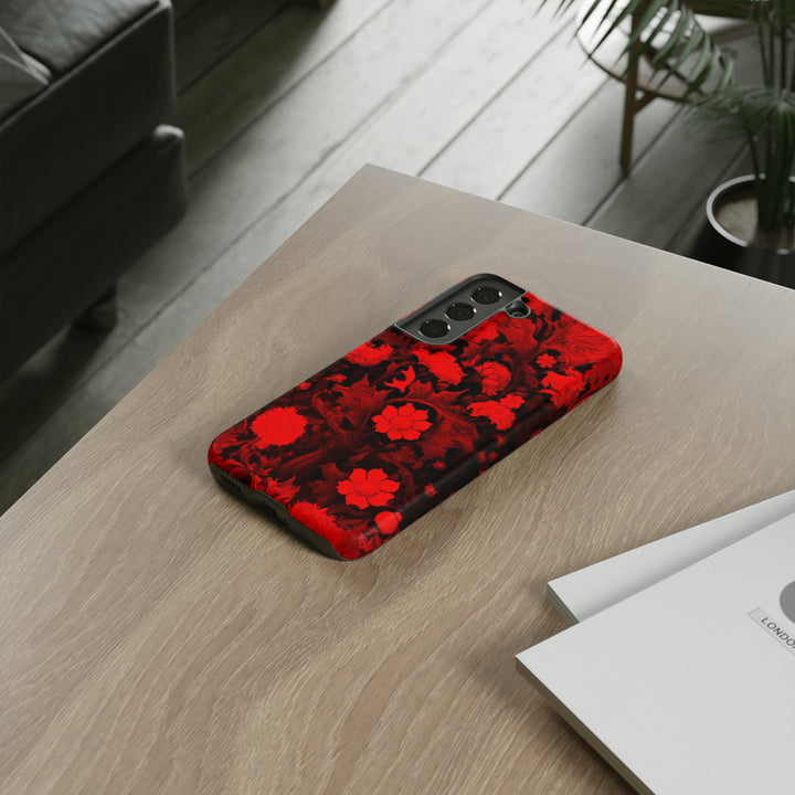 Cute Samsung Phone Case | Aesthetic Samsung Phone Case | Galaxy S23, S22, S21, S20 | Red Flowers, Protective Phone Case - Studio40ParkLane