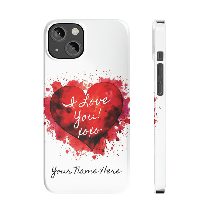 Slim Personalized Slim Cute iPhone Cases - | iPhone 15 Case | iPhone 15 Pro Max Case, Iphone 14 Case, Iphone 14 Pro Max, Iphone 13, Valentine Heart Love - Studio40ParkLane