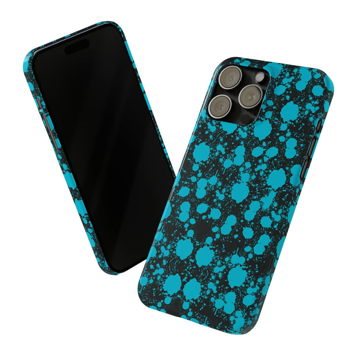 Slim Cute Phone Cases for Iphone - | iPhone 15 Case | iPhone 15 Pro Max Case, Iphone 14 Case, Iphone 14 Pro Max, Iphone 13, Blue Paint Blots Splash - Studio40ParkLane