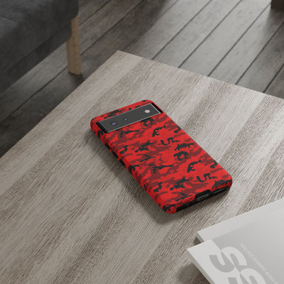 Impact Resistant, Red Camo Camouflage, Cute Phone Cases for Samsung S24, S23, S22, S21, IPhone 15 pro Iphone 14 pro Iphone 13 IPhone 12 Iphone 11