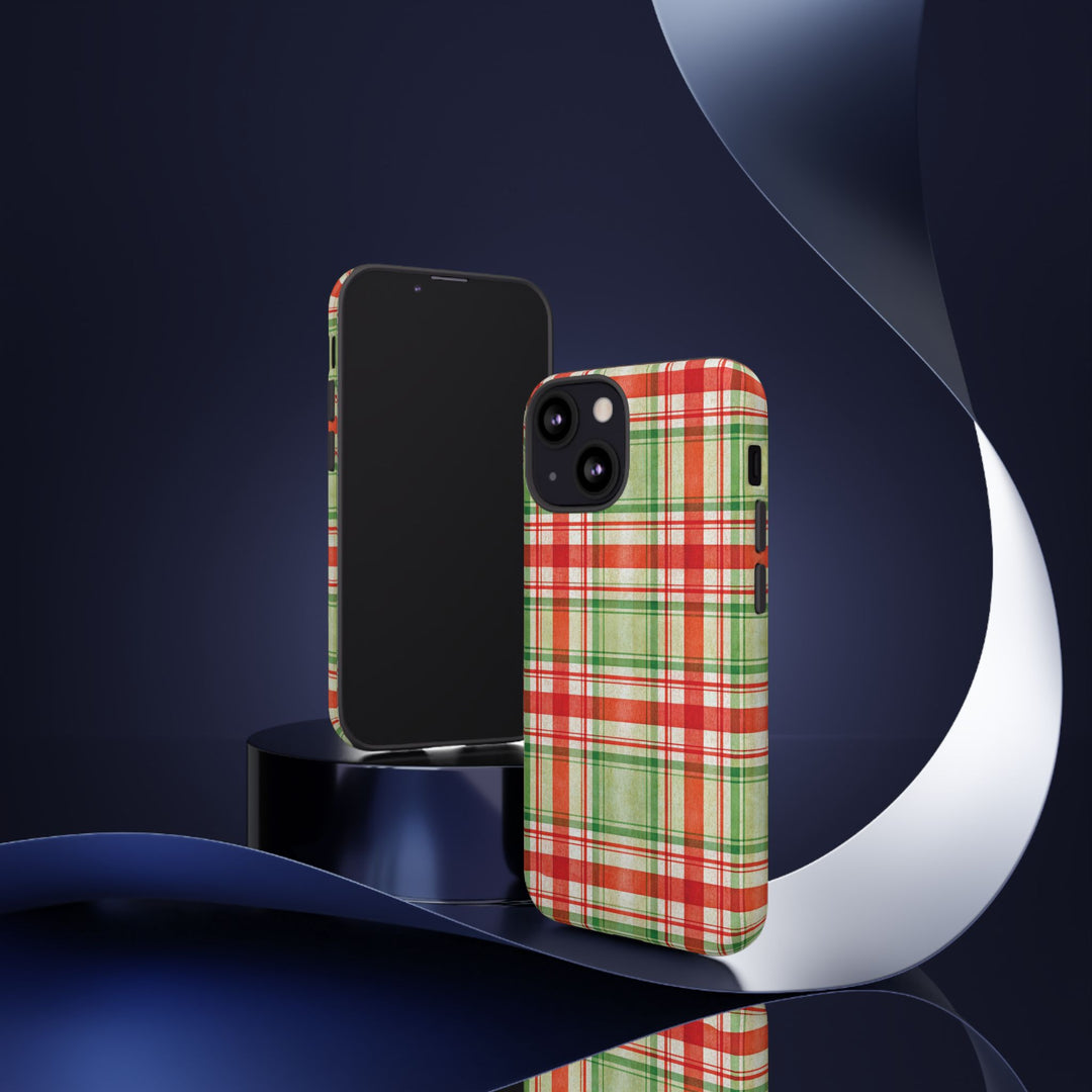 Aesthetic Tough Red Green Checkered Premium Phone Case - For iPhone 17 Pro Max iPhone 16 Pro iPhone 15 Iphone 14 Plus 13 Pro 12 11 10 XR XS - Studio40ParkLane