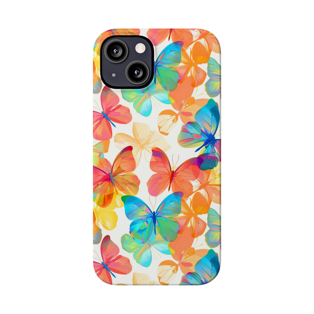 Slim Cute Phone Cases for Iphone - | iPhone 15 Case | iPhone 15 Pro Max Case, Iphone 14 Case, Iphone 14 Pro Max, Iphone 13, Summer Bright Butterflies - Studio40ParkLane