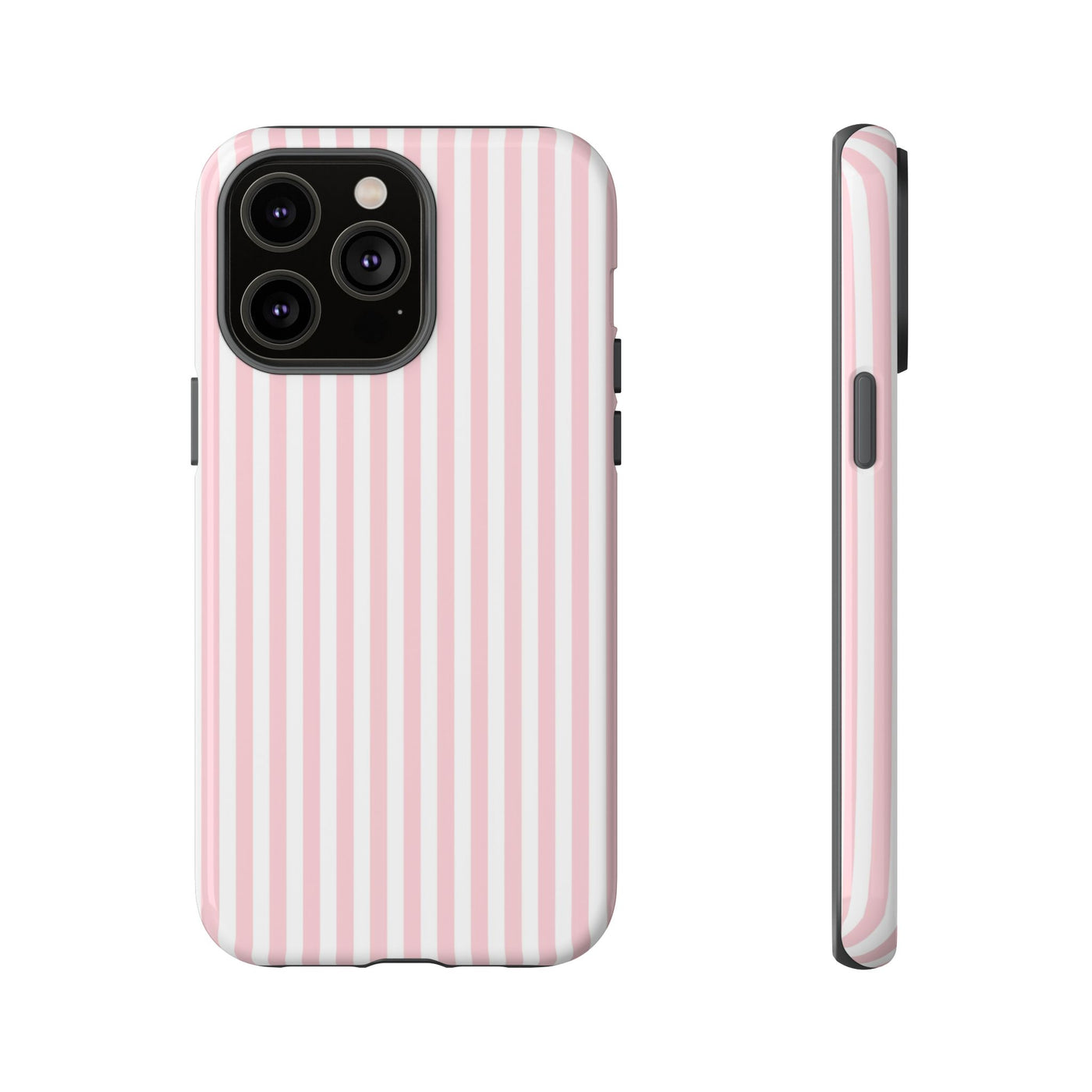 Tough Premium Sweet Pink Stripes Phone Case Gift for Her - For Apple iPhone 16 Pro Max 16e iPhone 15 Pro iPhone Iphone 14 Plus 13 Pro 12 SE XR - Studio40ParkLane