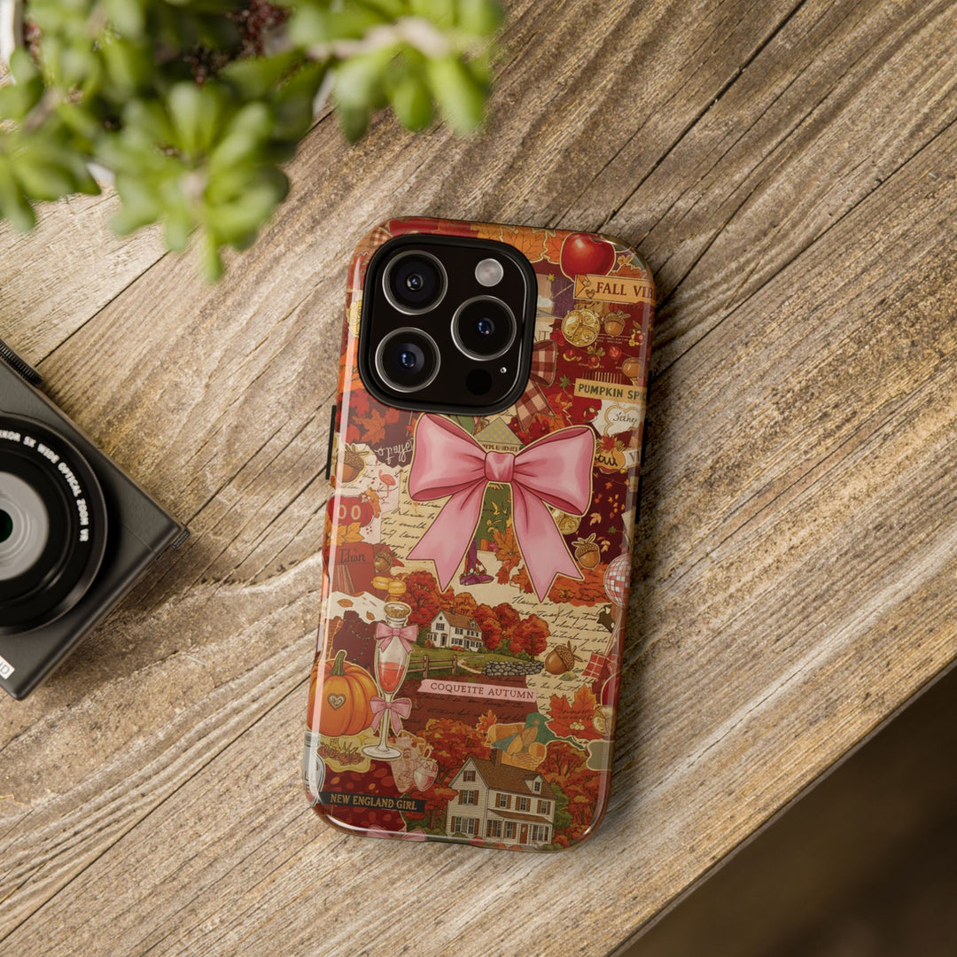 New England Fall Coquette Collage Tough Premium Phone Case - For iPhone 16 Pro Max iPhone 15 Pro iPhone Iphone 14 Plus 13 Pro 12 11 10 XR XS
