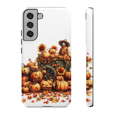 Impact Resistant, Fall Leaves Scarecrow, Cute Phone Cases for Samsung S24, S23, S22, S21, IPhone 15 pro Iphone 14 pro Iphone 13 IPhone 12 Iphone 11