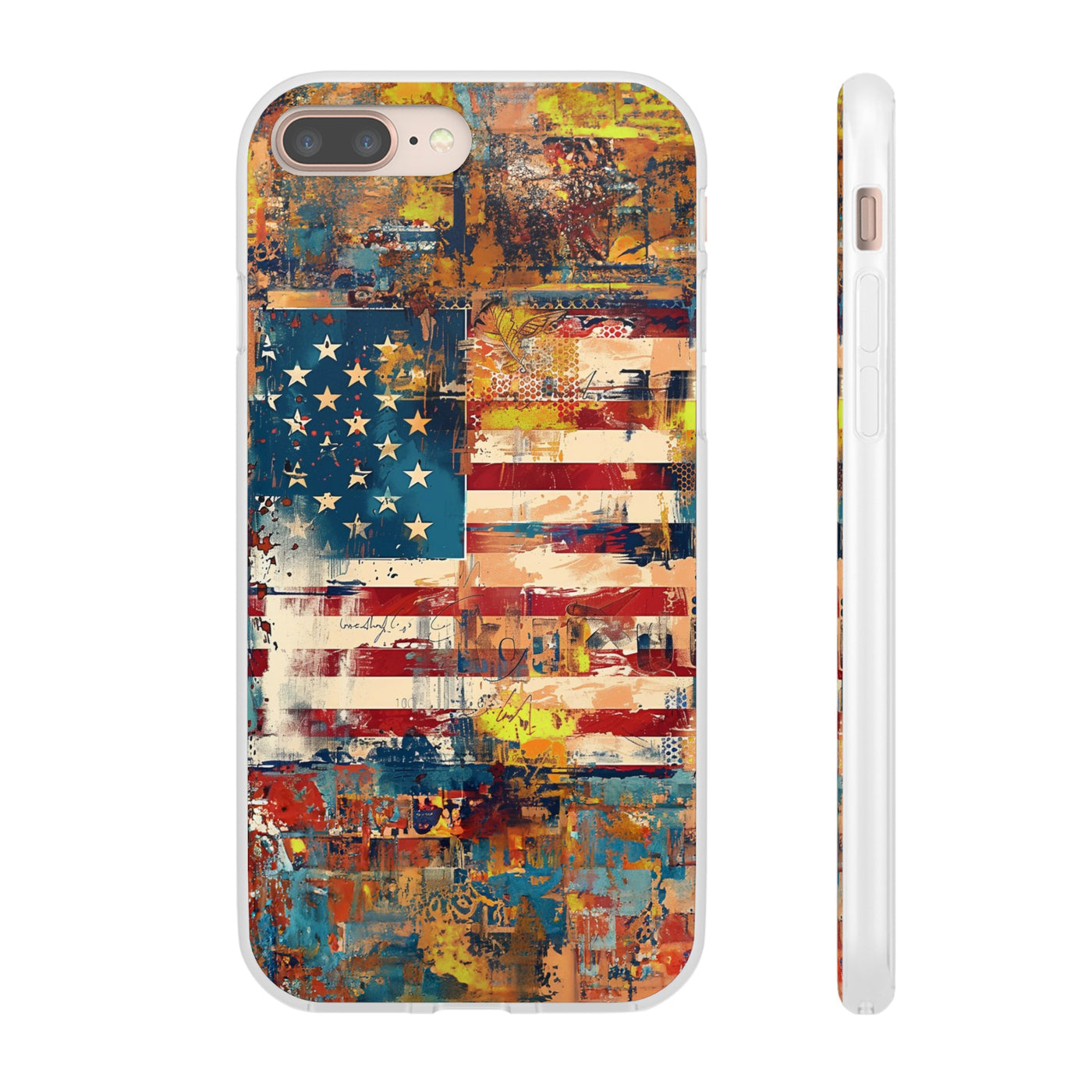 Cute Flexi Phone Cases, US Flag Abstract, Compatible with Samsung Galaxy S23, Samsung S22, Samsung S21, Samsung S20, Galaxy S20 Ultra