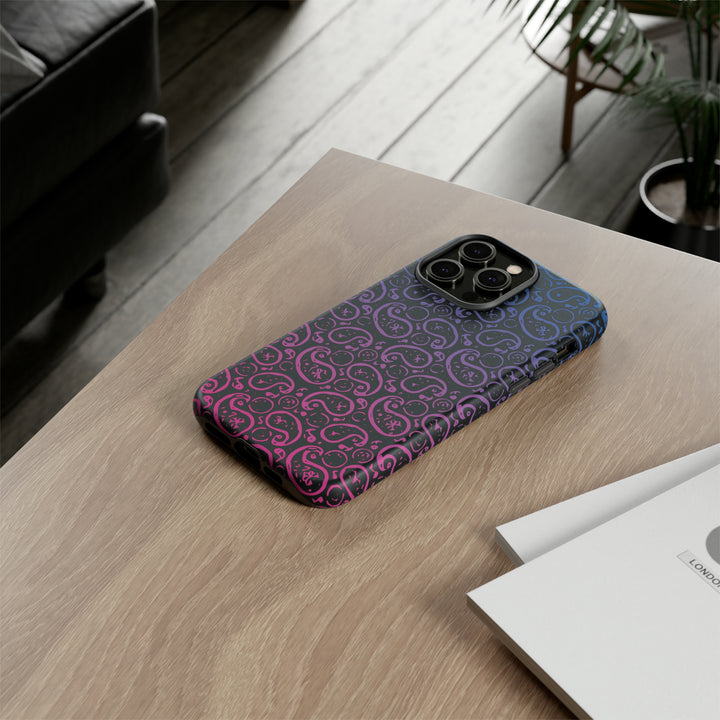 Cute IPhone Case | iPhone 15 Case | iPhone 15 Pro Max Case, Iphone 14 Case, Iphone 14 Pro Max Case IPhone Case for Art Lovers, Paisley Blue Pink - Studio40ParkLane
