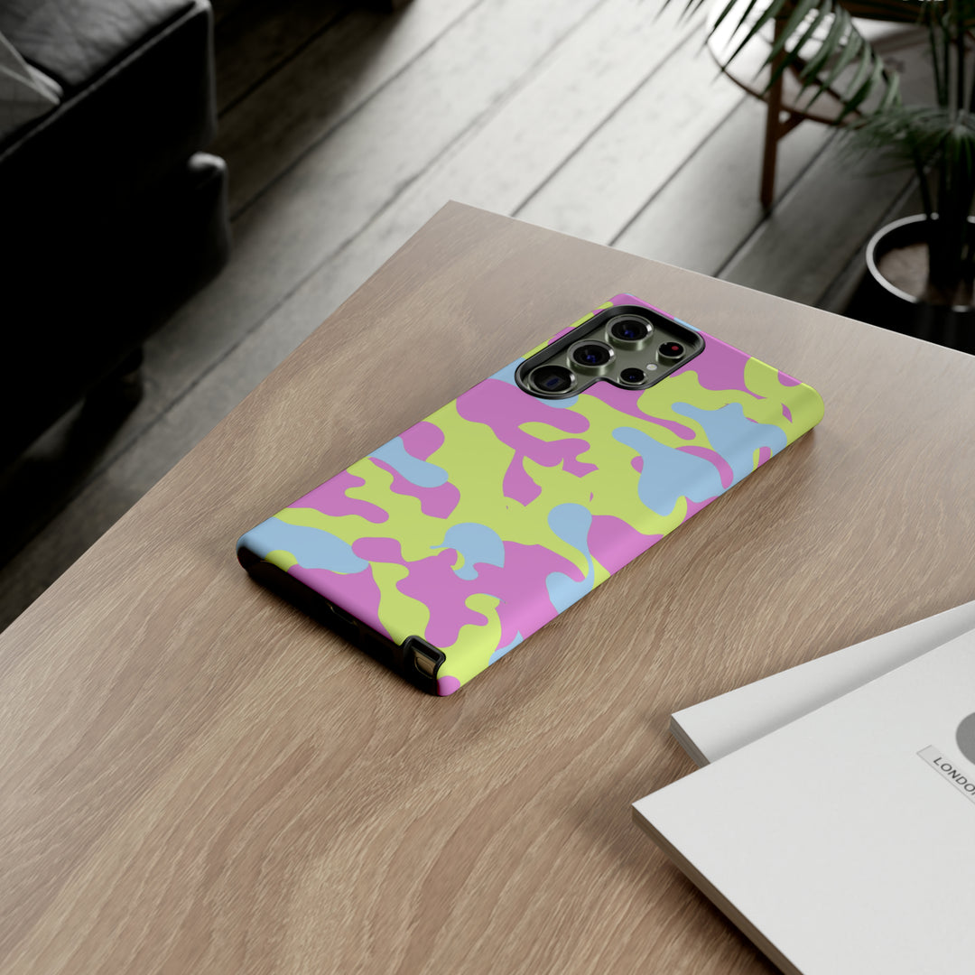 Cute Phone Case | Aesthetic Phone Cases| for Galaxy S23, S22, S21, S20 | Blue Pink Camouflage, Protective Phone Case - Studio40ParkLane