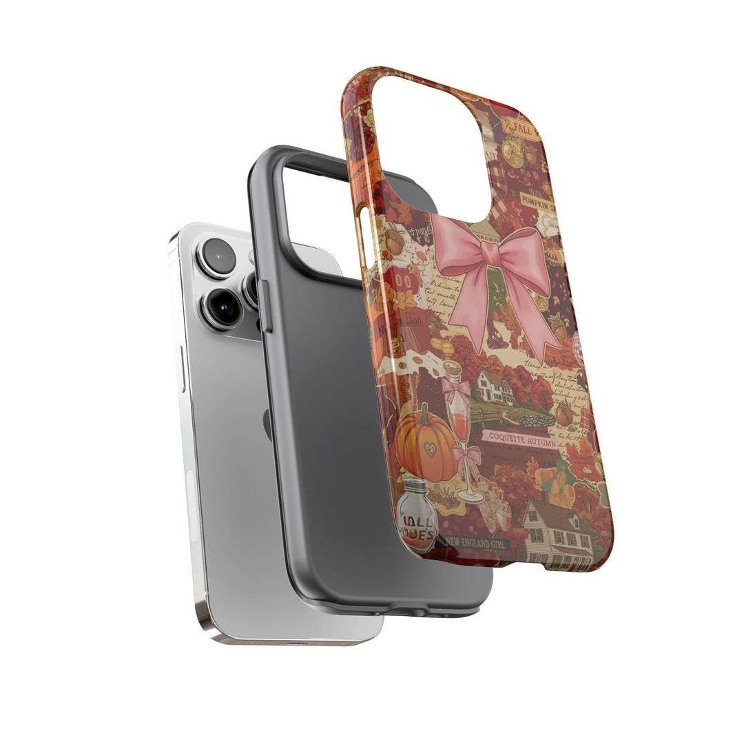 New England Fall Coquette Collage Tough Premium Phone Case - For iPhone 16 Pro Max iPhone 15 Pro iPhone Iphone 14 Plus 13 Pro 12 11 10 XR XS
