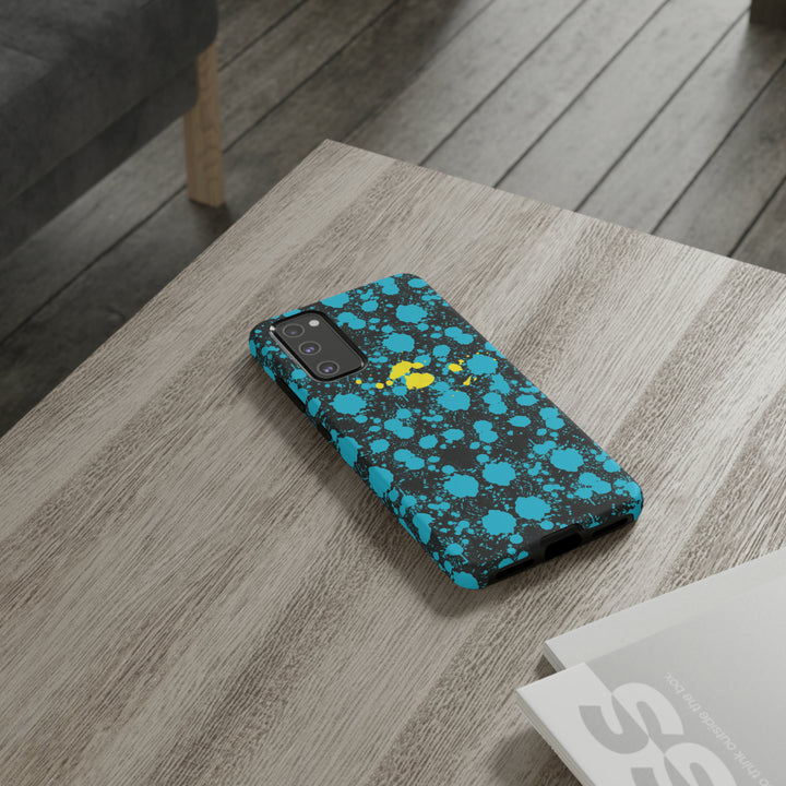 Cute Samsung Phone Cases, Blue Paint Splash Designer Samsung Galaxy S23 Phone Case, Samsung S22 Case, Samsung S21 Case, S20 - Studio40ParkLane