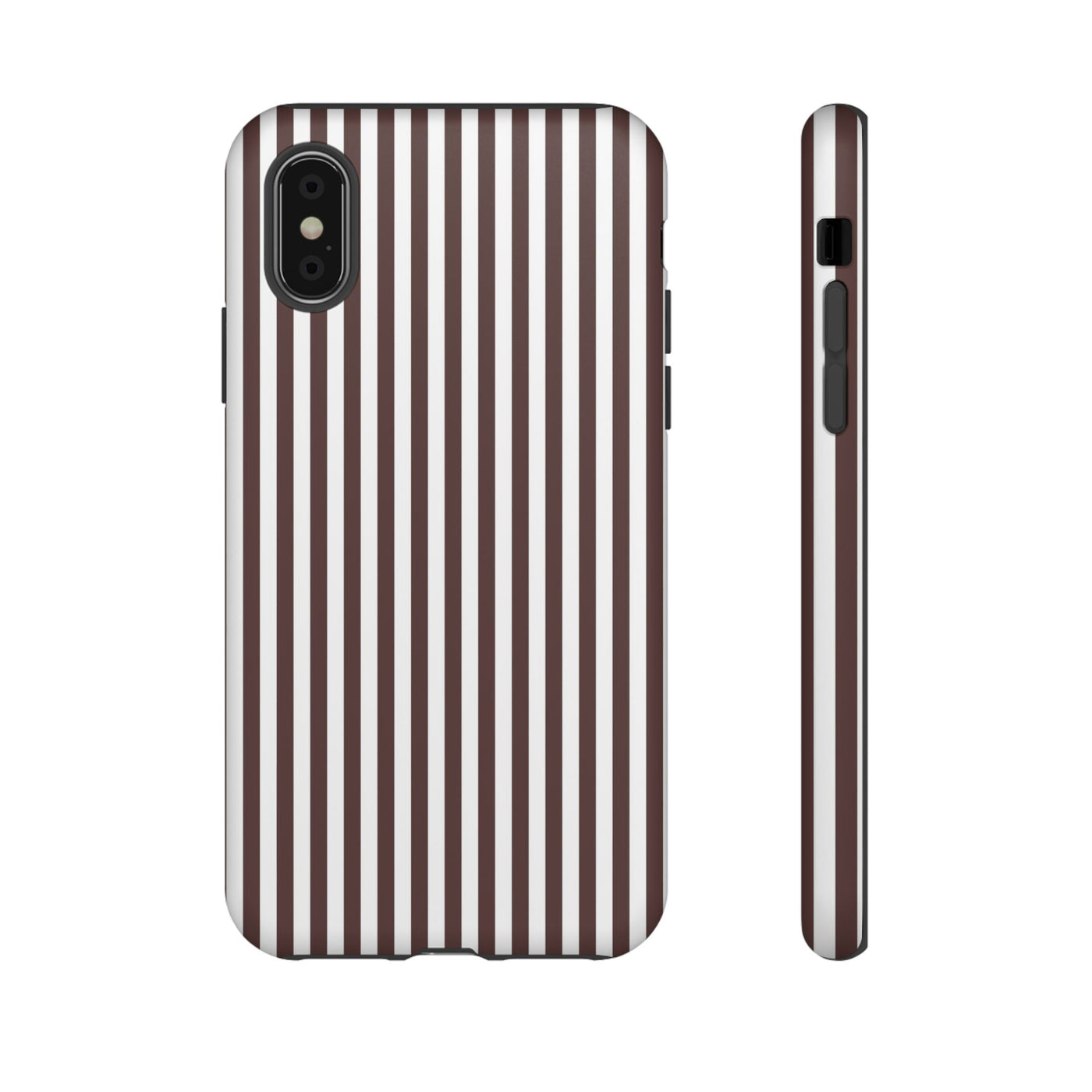 Tough Premium Brown Stripes Phone Case Gift for Her - For Apple iPhone 16 Pro Max 16e iPhone 15 Pro iPhone Iphone 14 Plus 13 Pro 12 SE XR - Studio40ParkLane