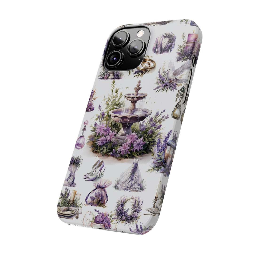 Slim Cute Phone Cases for Iphone | iPhone 15 Case | iPhone 15 Pro Max Case, Iphone 14, Iphone 14 Pro Max, Iphone 13, Lavender Wedding Theme - Studio40ParkLane