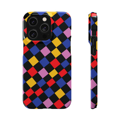 Colorful Checkerboard Cute Phone Case - Sleek Snap - for iPhone 16 15 14 13 12 11 Max Pro Plus Samsung Galaxy S24 S23 S22 S21 S20 Plus Ultra - Studio40ParkLane