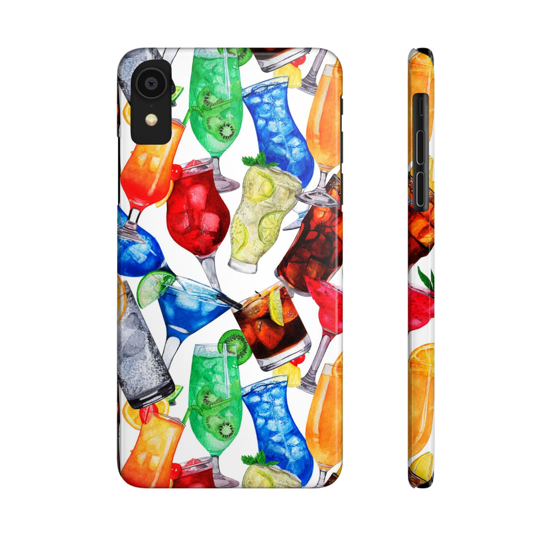 Slim Cute Phone Cases for Iphone - | iPhone 15 Case | iPhone 15 Pro Max Case, Iphone 14 Case, Iphone 14 Pro Max, Iphone 13, Summer Fruit Cocktail - Studio40ParkLane