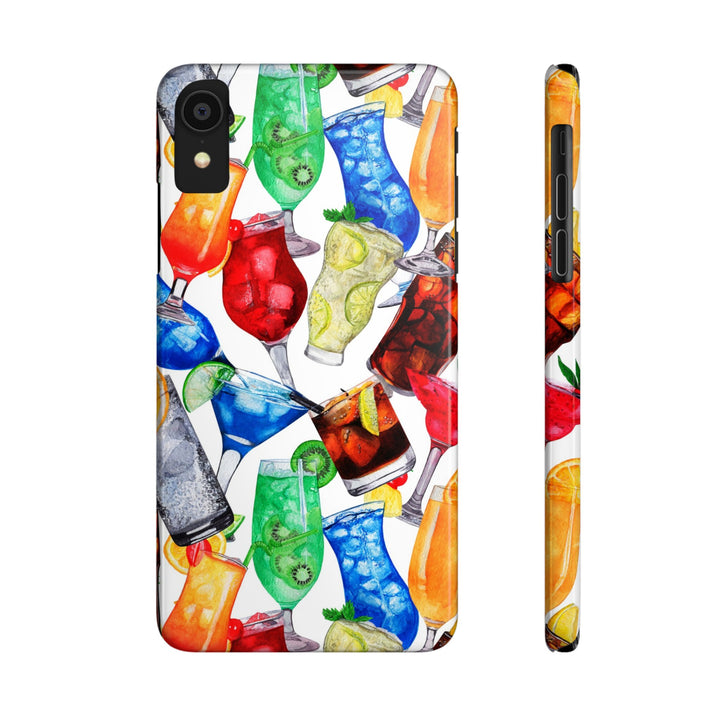 Slim Cute Phone Cases for Iphone - | iPhone 15 Case | iPhone 15 Pro Max Case, Iphone 14 Case, Iphone 14 Pro Max, Iphone 13, Summer Fruit Cocktail - Studio40ParkLane