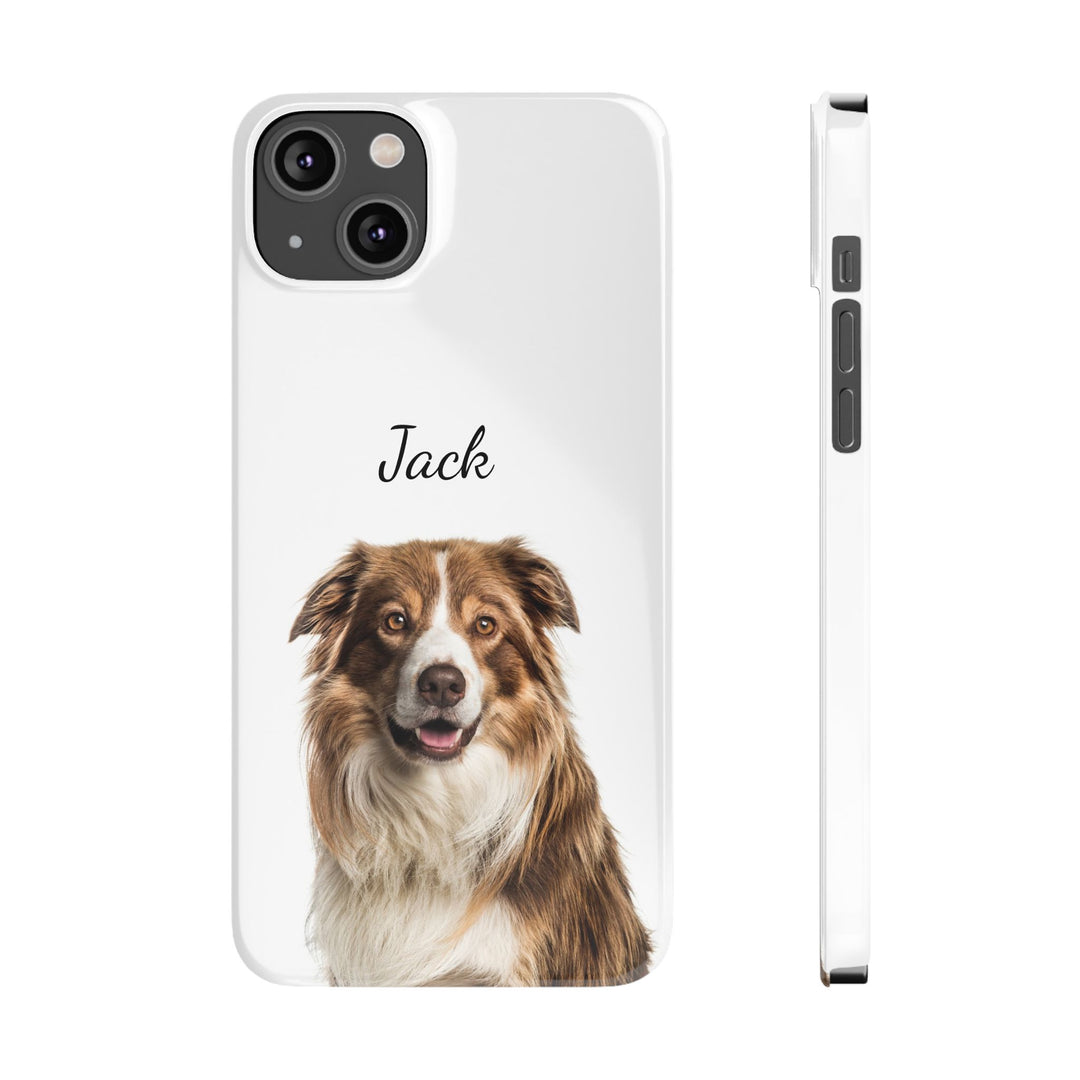 Slim Custom Personalized Pet Phone Cases Dog Phone Cases Cat Phone Cases for Iphone 16, 15, 14, 13, 12, 11, 8, 7 Custom Name Personalized Phone Case - Studio40ParkLane