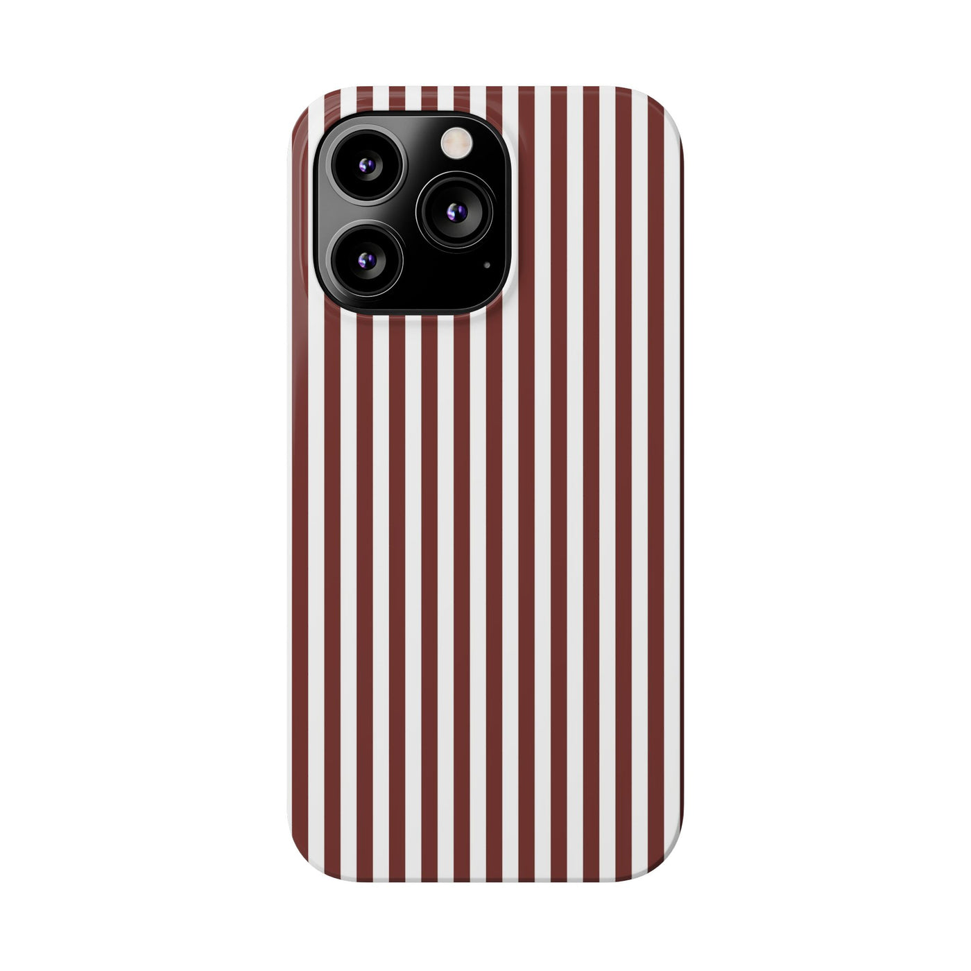 Slim Chocolate Brown Striped Cute Phone Case for Iphone 16 - | iPhone 15 Pro Max Case | iPhone 14 Case Iphone 13 12 11 10 9 8 7 Gift for Her - Studio40ParkLane