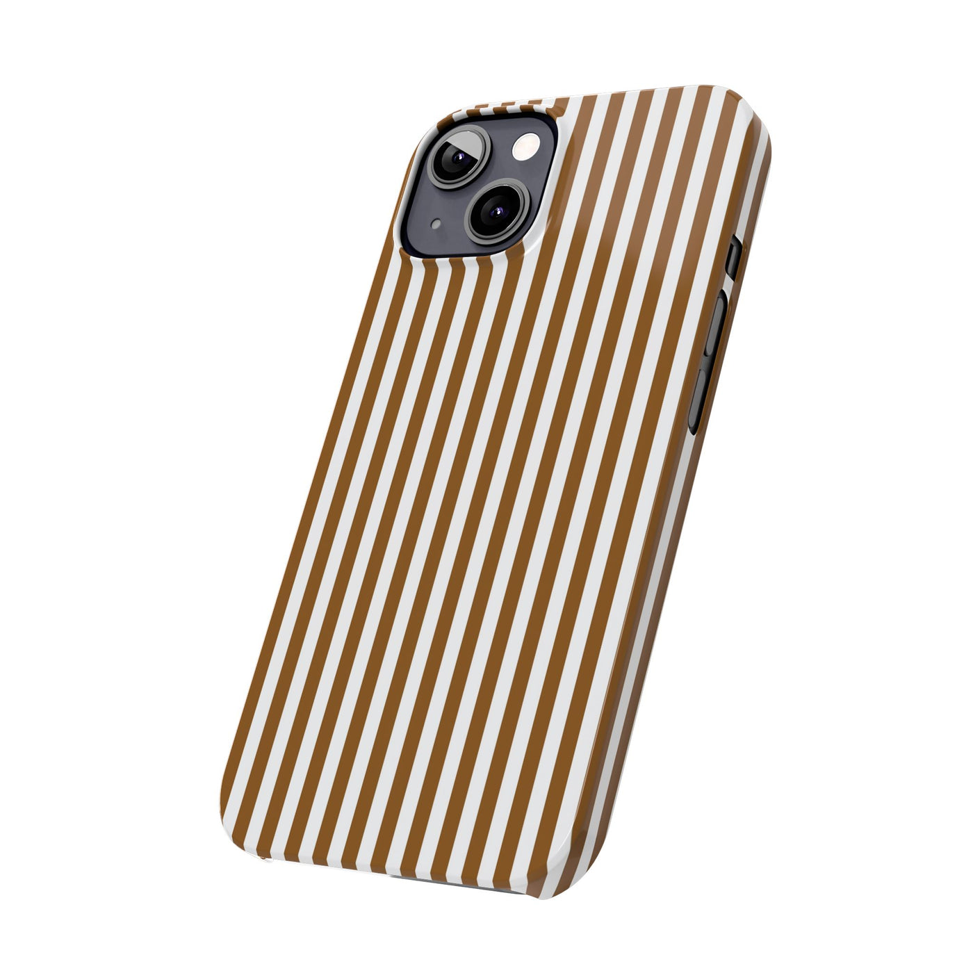 Slim Mocca Brown Striped Cute Phone Case for Iphone 16 - | iPhone 15 Pro Max Case | iPhone 14 Case Iphone 13 12 11 10 9 8 7 XS X Gift for Her - Studio40ParkLane