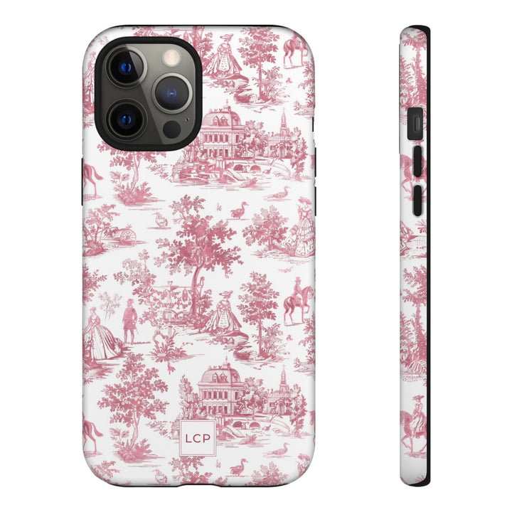 Personalized Custom French Toile Tough Cute Phone Case For Apple iPhone 18, 17, 16, 15 14, Pro Max, Samsung Galaxy S26, S25, S24 Plus Ultra