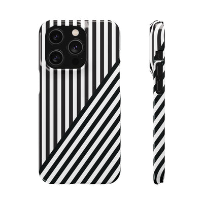 Aesthetic Black White Stripes Cute Phone Case Sleek Snap - For iPhone 17 Pro Max iPhone 16 Pro iPhone 15 Iphone 14 Plus 13 Pro 12 11 10 Gift - Studio40ParkLane