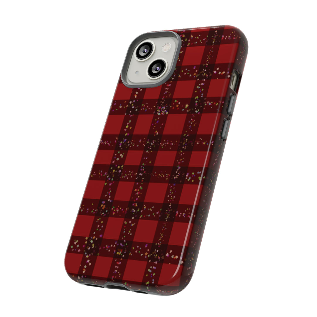 Cute IPhone Case | iPhone 15 Case | iPhone 15 Pro Max Case, Iphone 14 Case, Iphone 14 Pro Max Case IPhone Case for Art Lovers, Red Festive Plaid - Studio40ParkLane