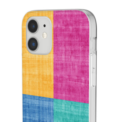 Cute Flexi Phone Cases, Abstract Colored Blocks, Compatible with Samsung Galaxy S23, Samsung S22, Samsung S21, Samsung S20, Galaxy S20 Ultra