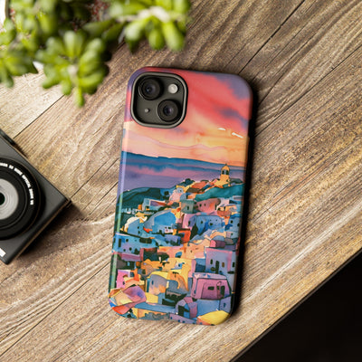 Impact Resistant, Greek Sunset, Cute Phone Cases for Samsung S24, S23, S22, S21, IPhone 15 pro Iphone 14 pro Iphone 13 IPhone 12 Iphone 11