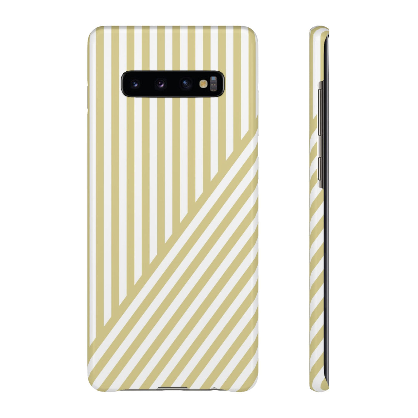 Aesthetic Yellow Beige Stripes Cute Phone Case Sleek Snap - For iPhone 17 Pro Max iPhone 16 Pro iPhone 15 Iphone 14 Plus 13 Pro 12 11 10 Gift