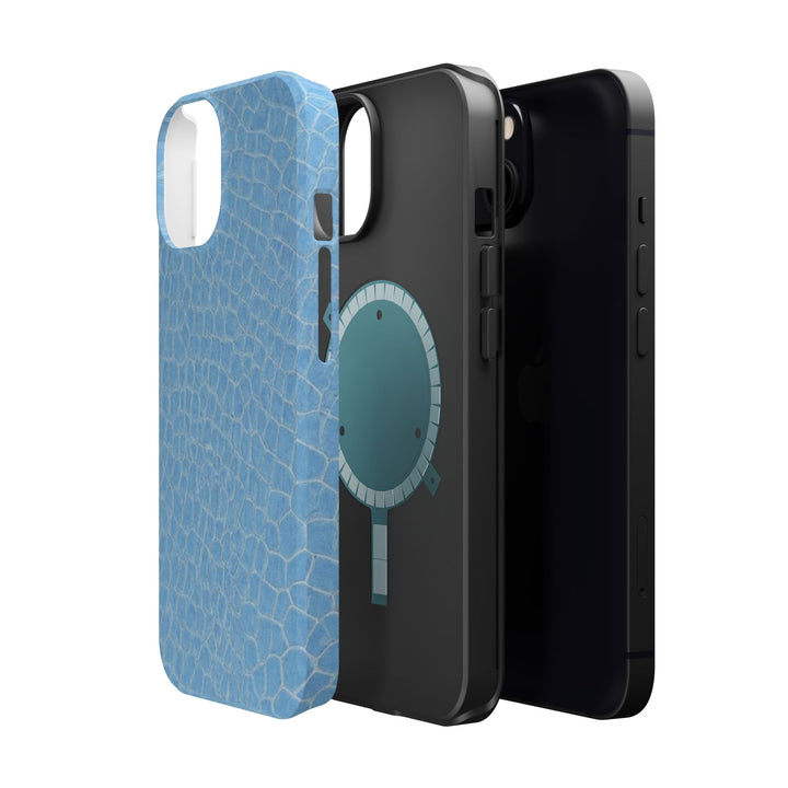 Non Leather Blue Color Pattern Magsafe Cute Phone Case for Iphone Gift for Her, | iPhone 15 Case | iPhone 15 Pro Max Case, Iphone 14, Iphone 14 Pro Max, Iphone 13, Iphone 16 - Studio40ParkLane