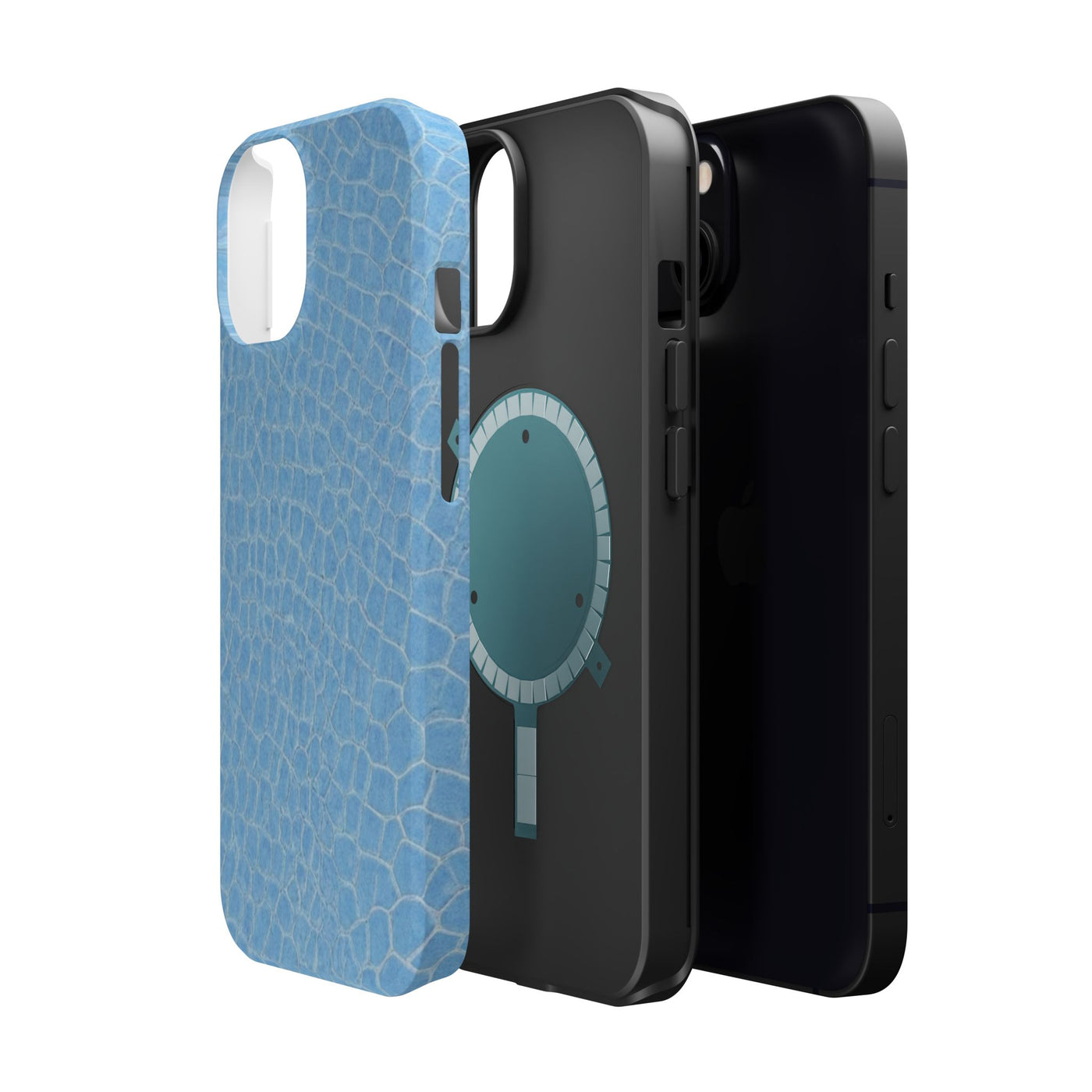Non Leather Blue Color Pattern Magsafe Cute Phone Case for Iphone Gift for Her, | iPhone 15 Case | iPhone 15 Pro Max Case, Iphone 14, Iphone 14 Pro Max, Iphone 13, Iphone 16