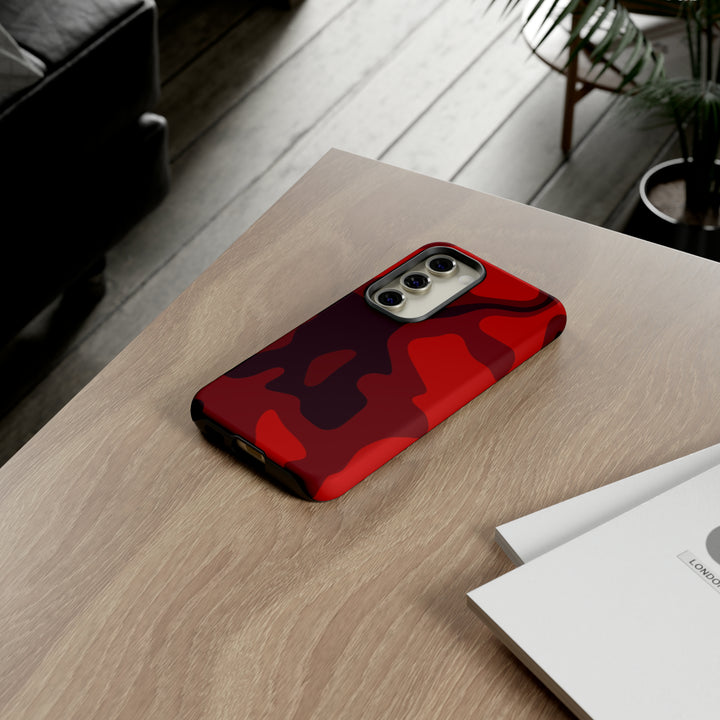 Cute Phone Case | Cool Camouflage Red Black Samsung Phone Case | Galaxy S23 Case, S22 Case, S21, S20 | 2 Layered Case - Studio40ParkLane