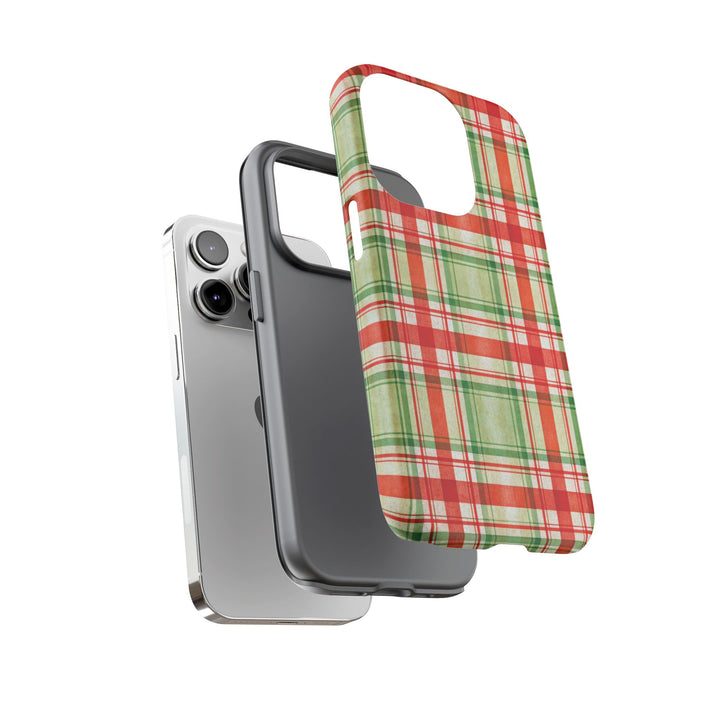 Aesthetic Tough Red Green Checkered Premium Phone Case - For iPhone 17 Pro Max iPhone 16 Pro iPhone 15 Iphone 14 Plus 13 Pro 12 11 10 XR XS - Studio40ParkLane