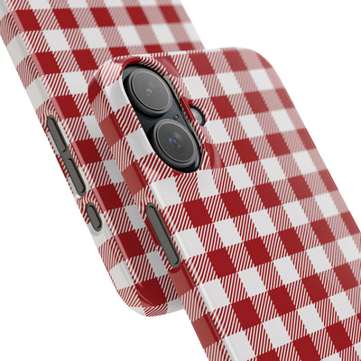 Slim Red Gingham Gift for Her Cute Phone Cases for Iphone 16 Pro Max | iPhone 15 Case | iPhone 15 Pro Max Case, Iphone 14, 13, 12, 11, 10, 8, 7