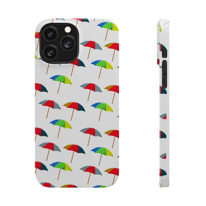 Slim Cute Phone Cases for Iphone - | iPhone 15 Case | iPhone 15 Pro Max Case, Iphone 14 Case, Iphone 14 Pro Max, Iphone 13, Colorful Beach Parasol - Studio40ParkLane